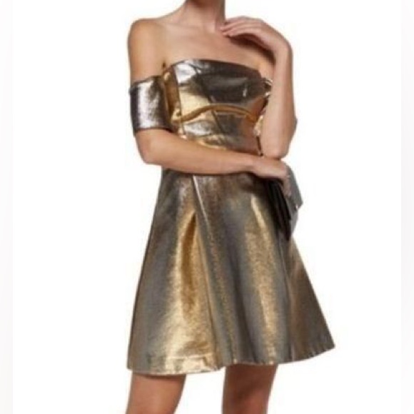 Sandro Gold And Silver Metallic Dress